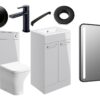 Malvern 510mm F/S Furniture Pack - Grey Gloss w/Black Finishes