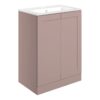 Benington 615mm Floor Standing 2 Door Basin Unit & Basin - Matt Peony