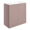 Benington 815mm Floor Standing 2 Door Basin Unit & Basin - Matt Peony