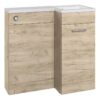 Henlow 900mm F/S L-Shape Pack & Basin (RH) - Oak