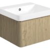 Gosmore 500mm Wall Hung 1 Drawer Basin Unit & 1TH Basin - Textured Oak
