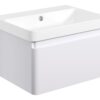 Meredith 605mm Wall Hung 1 Drawer Basin Unit & Basin - Matt White