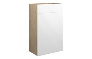 Truro 500mm Standard WC Unit - White Gloss (Oak Cab)