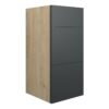 Truro 300mm Standard 3 Drawer Unit - Matt Graphite Grey (Oak Cab)