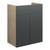 Truro 500mm Standard Basin Unit - Matt Graphite Grey (Oak Cab)