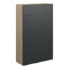 Truro 500mm Slim WC Unit - Matt Graphite Grey (Oak Cab)