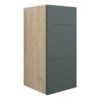 Truro 300mm Standard 3 Drawer Unit - Matt Green (Oak Cab)