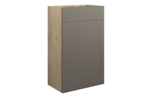 Tewin 500mm Standard WC Unit - Matt Stone (Oak Cab)
