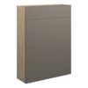 Tewin 600mm Slim WC Unit - Matt Stone (Oak Cab)