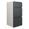 Tewin 300mm Standard 3 Drawer Unit - Matt Graphite Grey (Grey Cab)