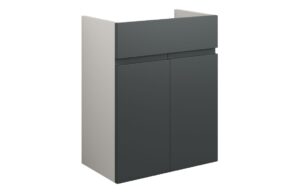 Tewin 500mm Standard Basin Unit - Matt Graphite Grey (Grey Cab)