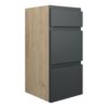 Tewin 300mm Standard 3 Drawer Unit - Matt Graphite Grey (Oak Cab)