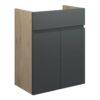 Tewin 500mm Standard Basin Unit - Matt Graphite Grey (Oak Cab)