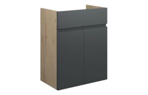 Tewin 500mm Standard Basin Unit - Matt Graphite Grey (Oak Cab)