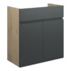 Tewin 600mm Standard Basin Unit - Matt Graphite Grey (Oak Cab)