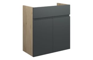 Tewin 600mm Standard Basin Unit - Matt Graphite Grey (Oak Cab)