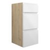 Tewin 300mm Standard 3 Drawer Unit - White Gloss (Oak Cab)