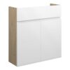 Tewin 600mm Slim Basin Unit - White Gloss (Oak Cab)