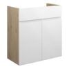 Tewin 600mm Standard Basin Unit - White Gloss (Oak Cab)