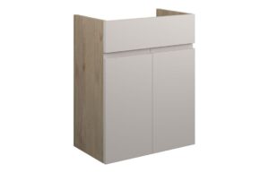 Tewin 500mm Standard Basin Unit - Matt Dove Grey (Oak Cab)