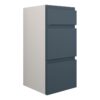 Tewin 300mm Standard 3 Drawer Unit - Matt Arley Blue (Grey Cab)
