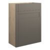 Verity 600mm Standard WC Unit - Matt Stone (Oak Cab)