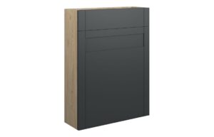 Verity 600mm Slim WC Unit - Matt Graphite Grey (Oak Cab)