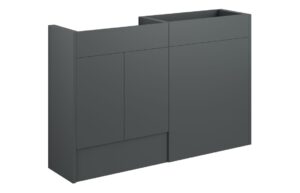 Truro 1236mm Standard Basin & WC Unit Pack - Matt Graphite Grey (Grey Cab)