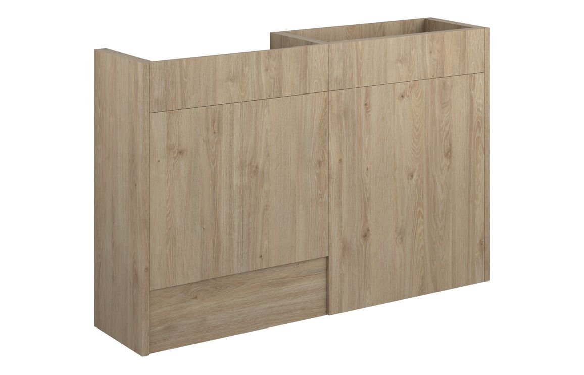 Truro 1236mm Standard Basin & WC Unit Pack - Havana Oak (Grey Cab)