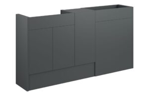 Truro 1536mm Standard Basin  WC & 1 Door Unit Pack - Matt Graphite Grey (Oak Cab)