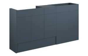 Truro 1536mm Standard Basin  WC & 3 Drawer Unit Pack - Matt Arley Blue (Grey Cab)