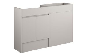 Tewin 1236mm Standard Basin & WC Unit Pack - Matt Dove Grey (Grey Cab)