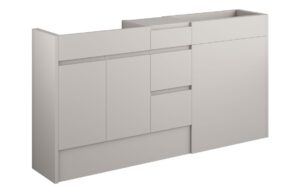 Tewin 1536mm Standard Basin  WC & 3 Drawer Unit Pack - Matt Dove Grey (Grey Cab)