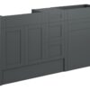 Verity 1536mm Standard Basin  WC & 3 Drawer Unit Pack - Matt Graphite Grey (Grey Cab)