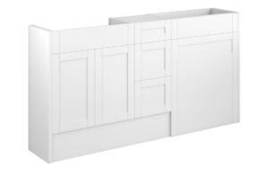 Verity 1536mm Standard Basin  WC & 3 Drawer Unit Pack - Matt White (Oak Cab)