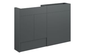 Truro 1236mm Slim Basin & WC Unit Pack - Matt Graphite Grey (Grey Cab)