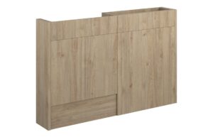 Truro 1236mm Slim Basin & WC Unit Pack - Havana Oak (Grey Cab)