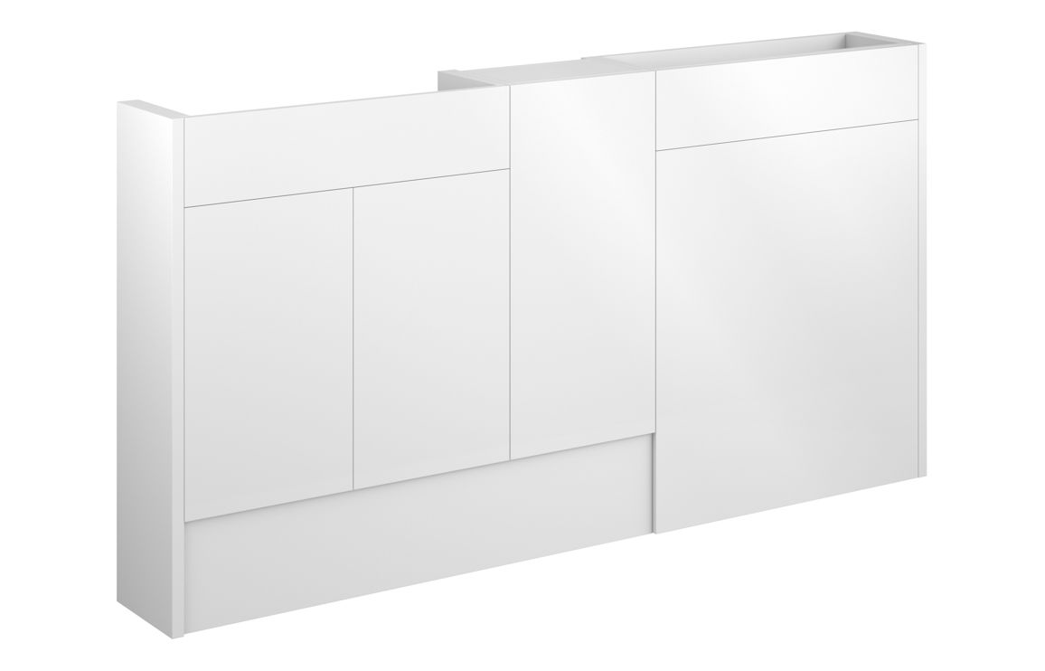 Truro 1536mm Slim Basin WC & 1 Door Unit Pack - White Gloss (Grey Cab)