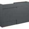 Tewin 1236mm Slim Basin & WC Unit Pack - Matt Graphite Grey (Grey Cab)