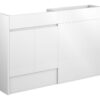 Tewin 1236mm Slim Basin & WC Unit Pack - White Gloss (Grey Cab)