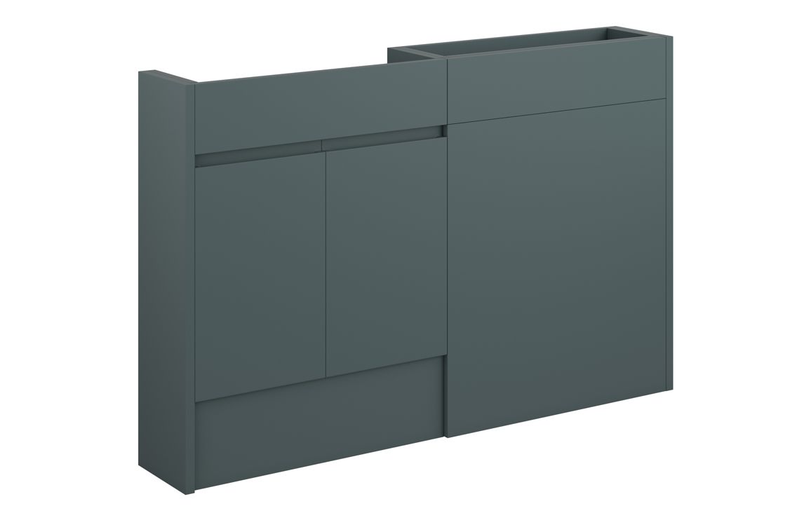 Tewin 1236mm Slim Basin & WC Unit Pack - Matt Green Camo (Oak Cab)
