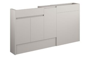 Tewin 1536mm Slim Basin  WC & 1 Door Unit Pack - Matt Dove Grey (Grey Cab)