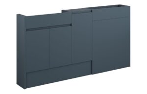 Tewin 1536mm Slim Basin  WC & 1 Door Unit Pack - Matt Arley Blue (Grey Cab)