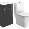 Malvern 510mm Floor Standing Unit & Close Coupled WC Pack - Anthracite Gloss