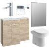 Henlow 1000mm Furniture & BTW WC Pack - Oak (LH)