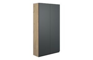 Tewin 600mm Slim 2 Door Storage Unit - Matt Graphite Grey (Oak Cab)