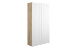 Verity 600mm Slim 2 Door Storage Unit - Matt White (Oak Cab)