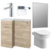 Henlow 900mm Furniture & BTW WC Pack - Oak (LH)