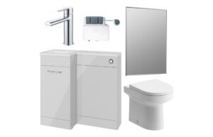 Henlow 900mm Furniture & BTW WC Pack - Grey Gloss (LH)