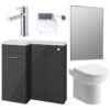 Henlow 900mm Furniture & BTW WC Pack - Anthracite Gloss (LH)